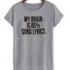 My brain is 80% song lyrics t shirt