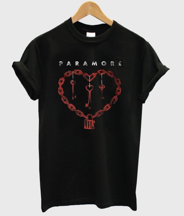 paramore key heart t shirt