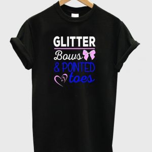 glitter bows and pointed toes shirt