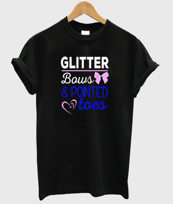 glitter bows and pointed toes shirt