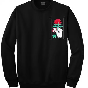 rose flower hand sweatshirt