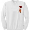 rose in hand sweatshirt