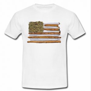 American flag weed joint t shirt