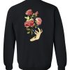 Embroidered rose sweatshirt back