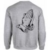 pray hand sweatshirt back
