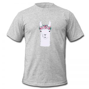 Little Llama in Flower Crown t shirt