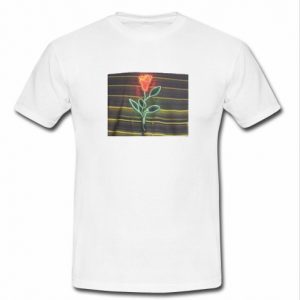 Neon Rose Graphic T Shirt