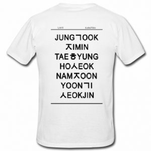 bts members names in hangul t shirt back