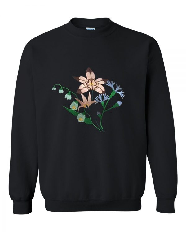 rose embroidered sweatshirt