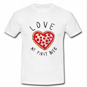 Love Pizza At First Bite Halloween t shirt