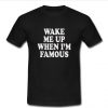 Wake Me Up When I'm Famous T shirt