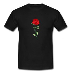 black ripped rose tshirt