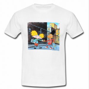 junk food hey arnold handshake t shirt