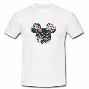 mickey head flowers t shirt