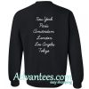 new york paris amsterdam london sweatshirt back