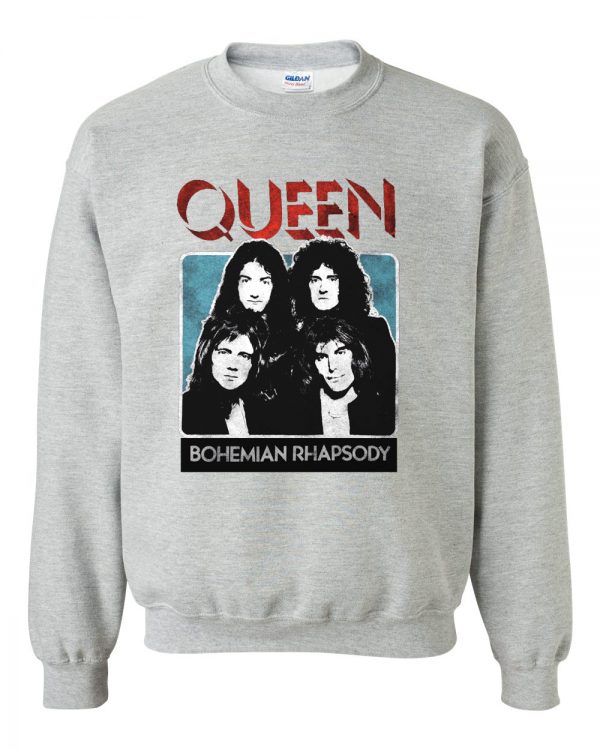 queen bohemian rhapsody gray sweatshirt