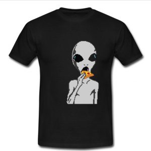 alien eating pizza t shirt