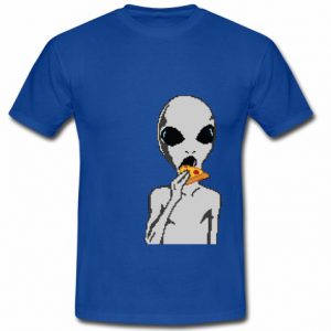 alien eating pizza tshirt