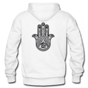 hamsa hand hoodie back