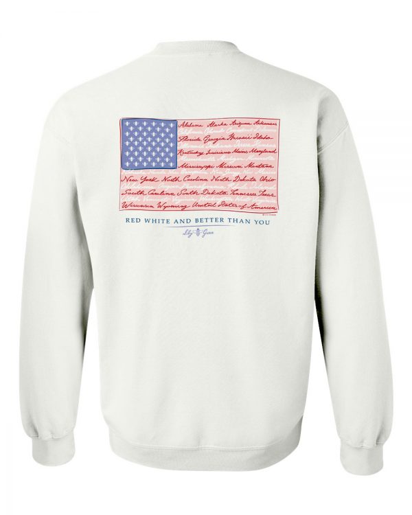 lily grace american flag sweatshirt back