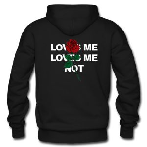 loves me loves me not roses hoodie back