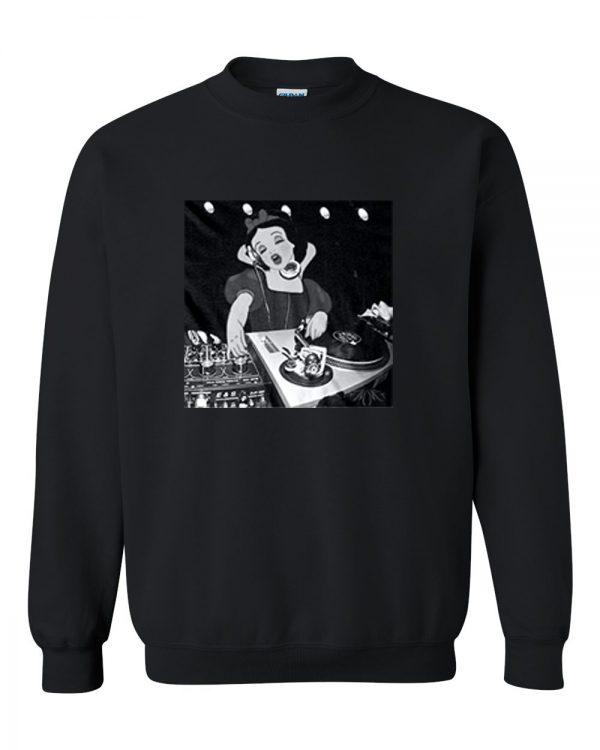 snow white dj sweatshirt