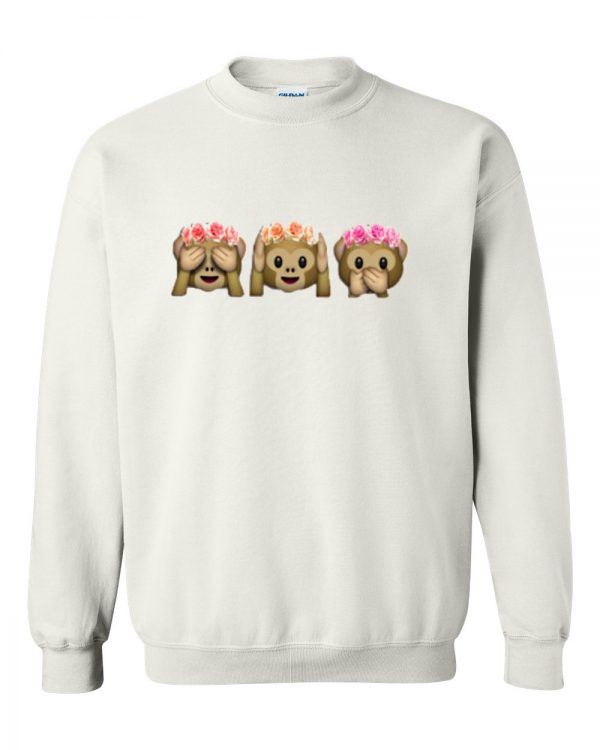 Monkey Emoji flowers Sweatshirt