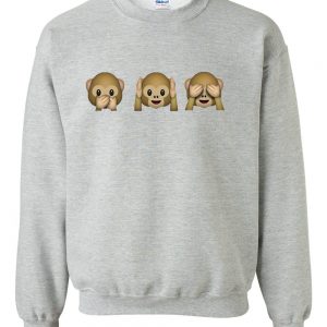 Monkey Emoji gray Sweatshirt