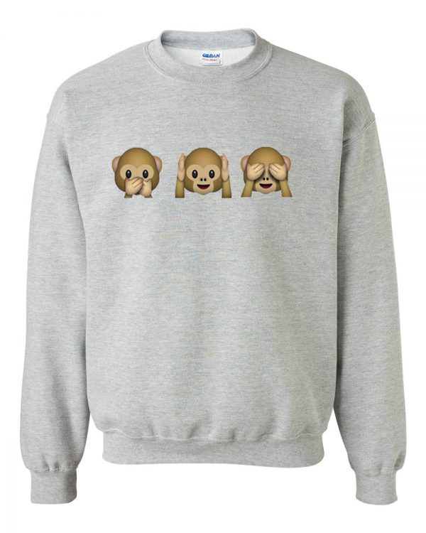 Monkey Emoji gray Sweatshirt