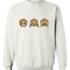 Monkey Emoji white Sweatshirt