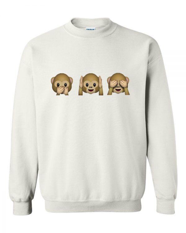 Monkey Emoji white Sweatshirt