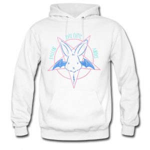 evil cutie pentagram white hoodie