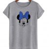 Minnie Mouse Head With Blue Bows T Shirt