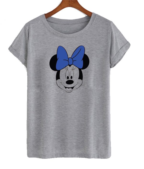 Minnie Mouse Head With Blue Bows T Shirt