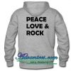 Peace love & rock back hoodie
