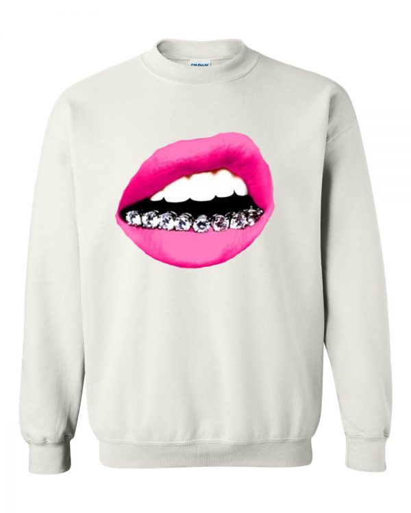 Red Lip Women Fuschia Color Sweatshirt