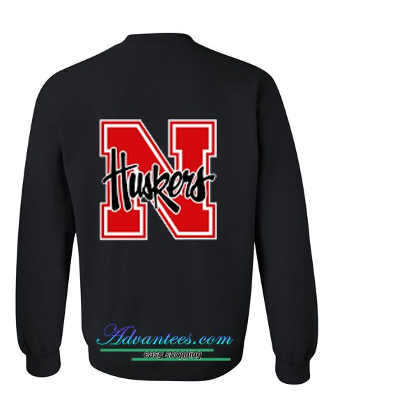 huskers logo sweatshirt back