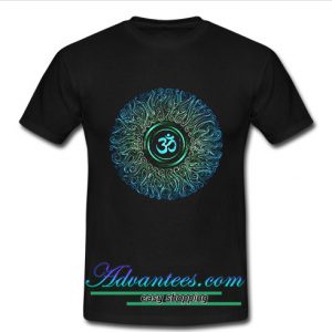 psychedelic om circle t shirt