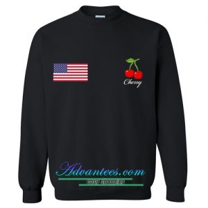 american flag and cherry sweatshirt