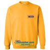 yellow funnel neck drop shoulder lantern sleeve patch sweatshirt