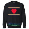 Rainbow Stripe Heart Sweatshirt