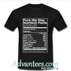 Pure Hip Hop Nutrition facts t shirt