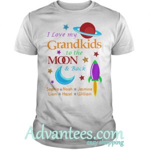 I love my Grandkids to the moon and back Sophia Noah Jasmine shirt