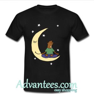 Cute Sea Otter Sitting on Moon with Star t shirt