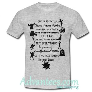 never grow up ohana means family hakuna matata t shirt