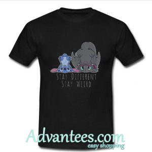 stay different stay weird stitch and night fury t shirt