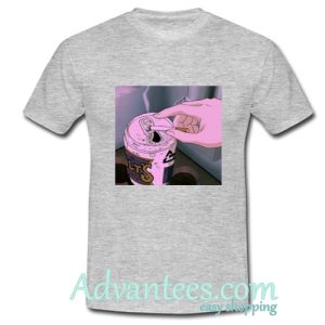 Cigarette Smoking Beer Can Vaporwave T-Shirt