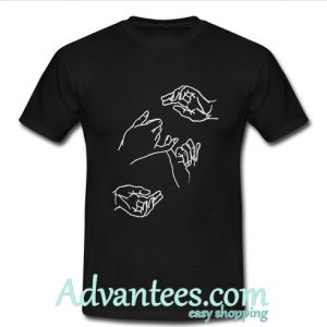 Hands Line Drawing Illustration t shirt