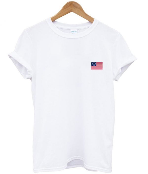 USA flag pocket t-shirt