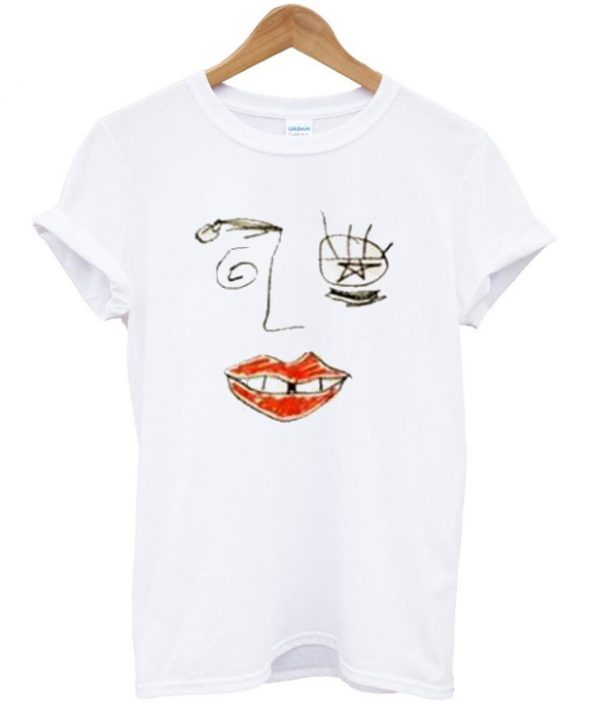 drawn face t-shirt